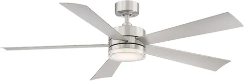 Vista 22 de Ventilador inteligente de techo con 5 aspas, accesorio de luz LED y control de pared para interiores o exteriores y para iOS o Android, Alexa