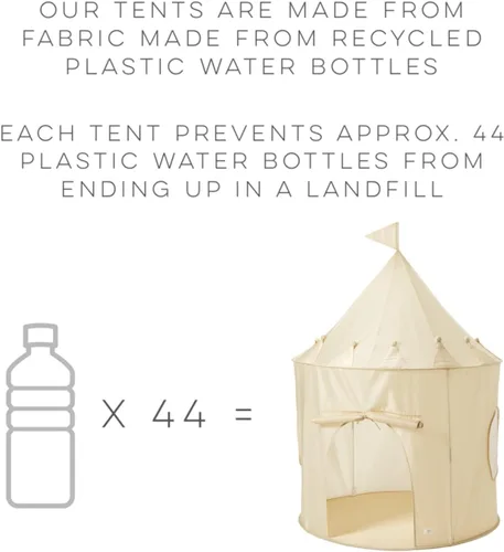 Vista 7 de 3 Sprouts Tienda de campaña para niños - Tela reciclada sostenible – Divertido y espacioso castillo inflable para juegos en interiores para niños