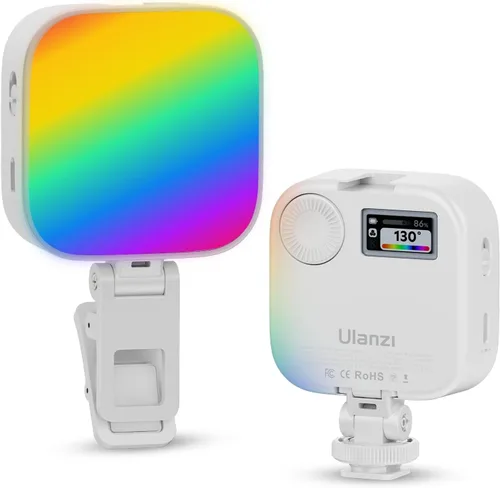 Vista 8 de ULANZI VL49 Luces de Video RGB, Luz de Cámara LED 360° Color Completo Iluminación de Fotografía Portátil con 3 Zapatas Frías, 2000mAh Recargable CRI