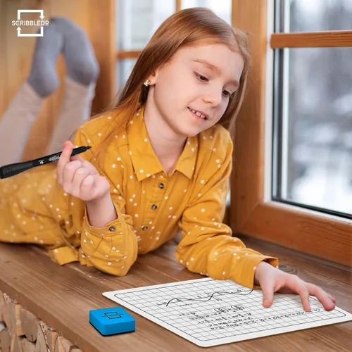 Vista 8 de SCRIBBLEDO - Pizarra grande de borrado en seco de 11 x 14 pulgadas, doble cara Easy-to-See 0.75-Inch Grid Larger Cells, Masonite Hardboard, Smooth