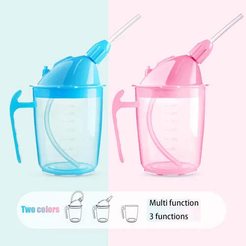 Vista 2 de VOPHIA Vaso para beber para adultos discapacitados, taza de alimentación convaleciente, sin derrames, con popote para adultos mayores, maternidad