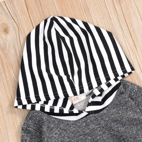 Vista 3 de Conjunto de sudadera con capucha para bebés y niños con diseño de dinosaurio de manga larga con capucha y pantalones