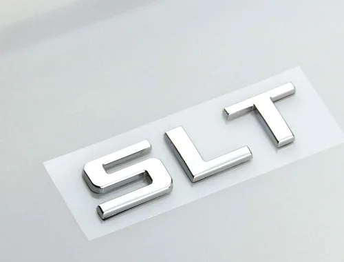 Vista 2 de Una pieza de repuesto de emblema SLT para GMC Sierra GMC Yukon 2014-2020 1500HD 2500HD 3500HD (cromado)