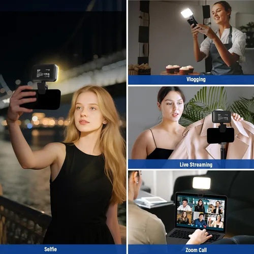 Vista 2 de NEEWER Versión de Nivel de Entrada Luz LED para Selfie, Clip de Plástico para Relleno de Luz en Teléfono para iPhone, 66 LEDs CRI92 Portátil