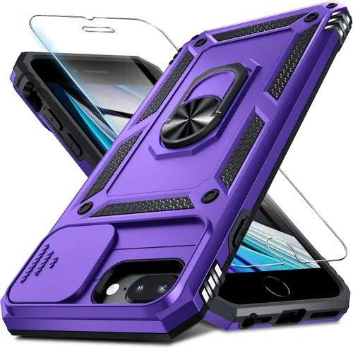 Vista 177 de Janmitta Funda para iPhone 8 Plus/7 Plus/6 Plus, Cubierta de Teléfono con Cubierta Deslizante Integrada para Lente de Cámara + Protector