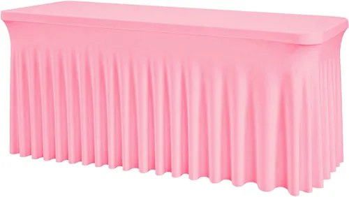 Vista 13 de Mantel rectangular de elastano negro, funda elástica ajustada para mesas rectangulares de 1,8 m, falda de mesa elástica sin arrugas para decoración
