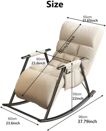 Vista 2 de Mecedora reclinable ajustable para balcón y patioSilla moderna para exteriores para sala de estar y ocio, muebles cómodos de relajación, marco