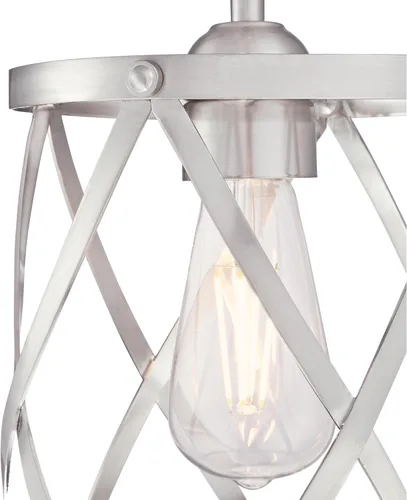 Vista 3 de Westinghouse 6362300 Isadora One Light Mini, colgante interior con acabado de níquel cepillado