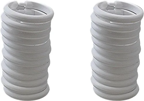 Vista 14 de Paquete de 24 anillos de cortina de ducha de plástico con cierre ovalado, de fácil deslizamiento (beige)