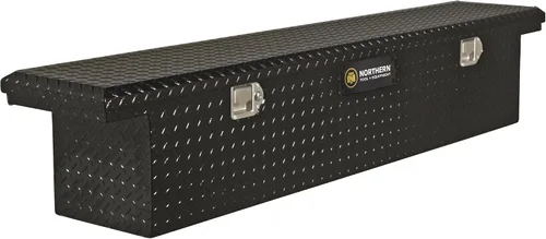 Vista 7 de Caja de herramientas para camioneta Northern Tool de perfil bajo, cruzada, con tapa única - Aluminio, negro brillante, cierres de paleta, 69