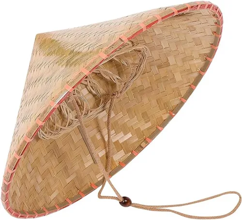 Vista 2 de Narwhal Novelties Sombreros de bambú orientales bambú festivo, paja china y sombreros de paja japoneses para hombres y mujeres, ideales para eventos