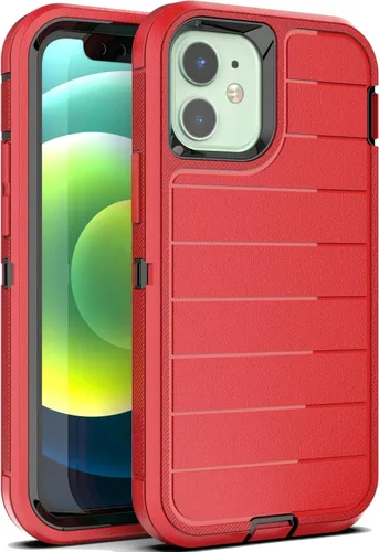 Vista 13 de YmhxcY Funda para iPhone 12/iPhone 12 Pro [2 Protectores de Pantalla de Vidrio Templado] Cubierta Duradera de 3 Capas A Prueba de Caídas/Funda