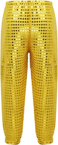 Vista 5 de Pantalones sueltos de lentejuelas para niños, pantalones de baile callejero de hip hop, pantalones Haren, traje de baile para niños y niñas