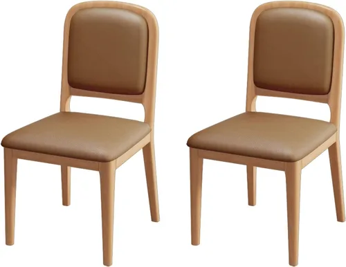 Vista 8 de Solid Wood Dining Room Chairs Minimalist,Kitchen Chairs with Soft Padded Back,Living Room Chair for Office Reading,Wood Frame,Armless Vanity