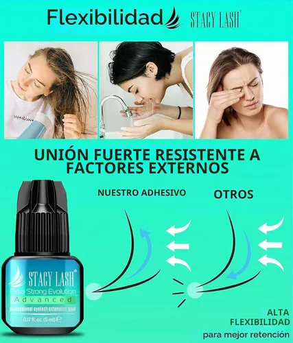 Vista 6 de Stacy Lash Pegamento Extra Fuerte Evolution Advanced para Extensiones de Pestañas (0,17 fl oz / 5 ml) / Seco en 1 Segundo / Retención de 6 Semanas