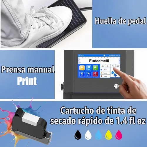 Vista 3 de Máquina de codificación de inyección de tinta P6 con pantalla táctil de 7 pulgadas, impresora de código de lote de 0.08-0.5 pulgadas con cartucho