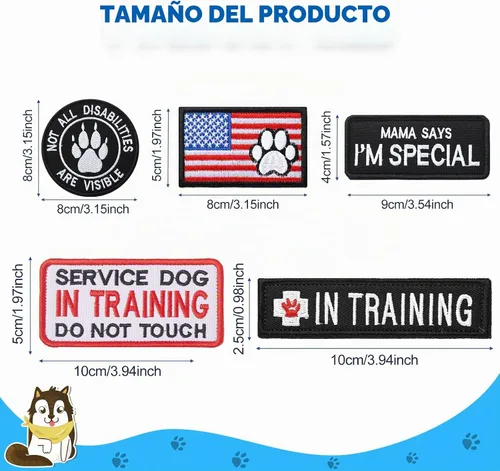 Vista 2 de Paquete de 25 parches tácticos para perros de servicio, parches de arnés para bordar, no mascotas, parches en entrenamiento de bandera