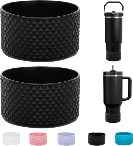 Vista 33 de WK IEASON 2 Piezas Protector de Base Tipo Bota para Vaso Stanley Quencher Adventure 40oz y Stanley IceFlow 20oz 30oz y Compatible con Botella de 3D