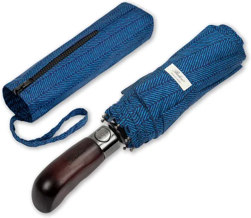Vista 16 de Balios Paraguas Plegable de Viaje con Mango de Madera Real Apertura y Cierre Automático Toldo Ventilado Resistente al Viento - Diseñado en Reino