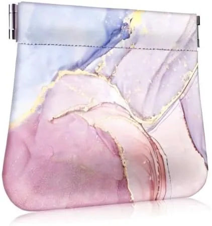 Vista 9 de Fintie - Monedero de piel sintética para monedas para mujeres y niñas, Rosa de mármol, Moda