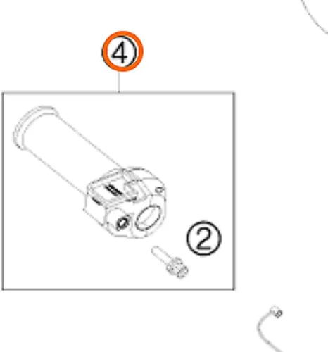 Vista 2 de KTM 50 - Conjunto de dominio con agarre giratorio para acelerador 1998-2011 MINI SR JR 45002010000