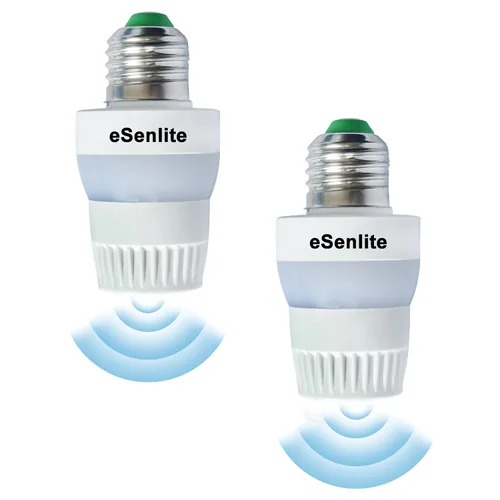 Vista 8 de Adaptador de enchufe de luz con sensor de movimiento de radar inteligente, complemento atornillado E26/E27, del atardecer al amanecer, radar