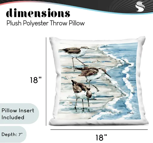 Vista 4 de Stupell Industries Tres Sandpipers Ocean Shoreline Coast, 18 x 18