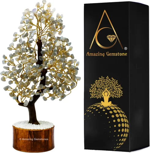 Vista 35 de Árbol de la vida con múltiples piedras preciosas naturales curativas de primera calidad, bonsái de Feng Shui, para decoración del hogar y la oficina