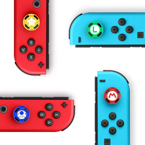 Vista 2 de 4 piezas de silicona para joystick de pulgar para Nintendo Switch Joy-Con ControllerSwitch OLEDSwitch Lite edición limitada