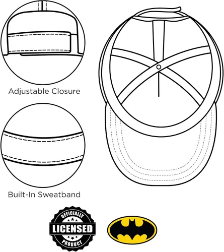 Vista 5 de DC Comics Baseball Cap Batman Adjustable Toddler 2-4 Or Boy Hats for Kids Ages 4-7