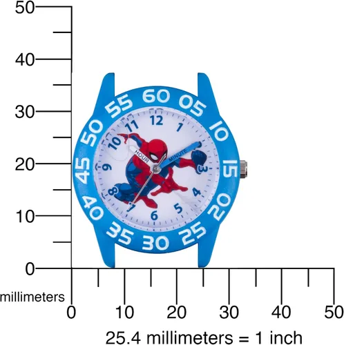 Vista 5 de Marvel Spider-Man - Reloj analógico de cuarzo con correa de nailon para niños, Negro, Reloj analógico Spider-Man