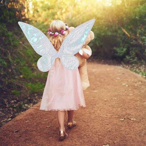 Vista 7 de Myyunhx Disfraz de hada de mariposa para mujer, alas de hada de ángel, disfraz de hada de mariposa para niñas