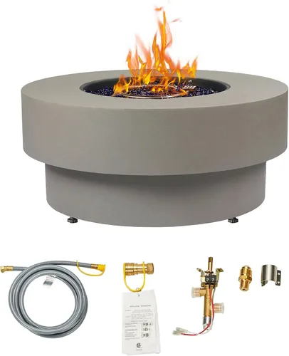 Vista 13 de Fogata de propano para exteriores de 32 pulgadas con cubierta de tanque de 20 libras, fogatas de propano de 50,000 BTU para patio exterior con tapa