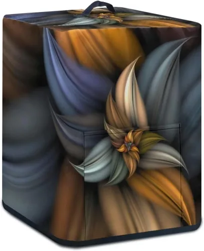 Vista 2 de Air Fryer Oven Dust Cover with Handle and Pocket, Easy Cleaning Electric Appliance Cover, Brown Flower Flor marrón (Brown Flower)