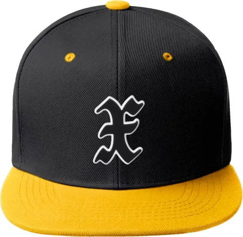 Vista 1399 de Daxton Gorra clásica con visera de billete plano con letras del alfabeto inglés antiguo de la A a la Z