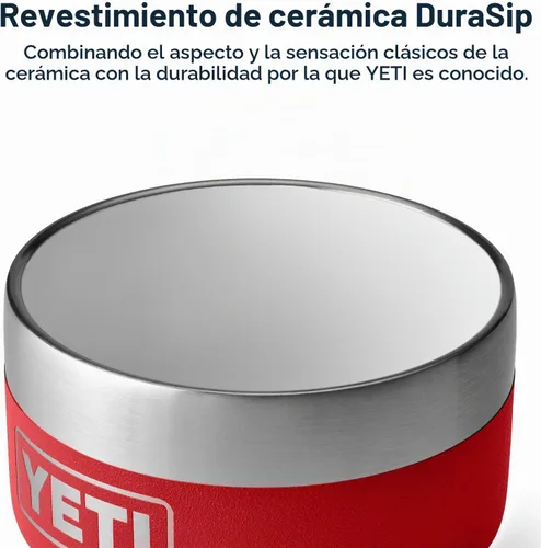 Vista 3 de YETI Rambler - Vaso apilable de 4 onzas, acero inoxidable, taza de café/espresso aislada al vacío, 2 unidades Rojo rescate
