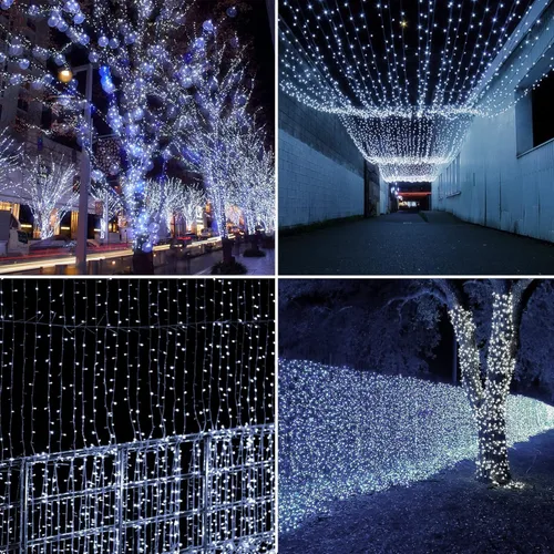 Vista 8 de Quntis Luces de Navidad en cadena de racimo de 1000 LED de 82 pies – 8 modos de luces de árbol de Navidad – Luces de Navidad impermeables