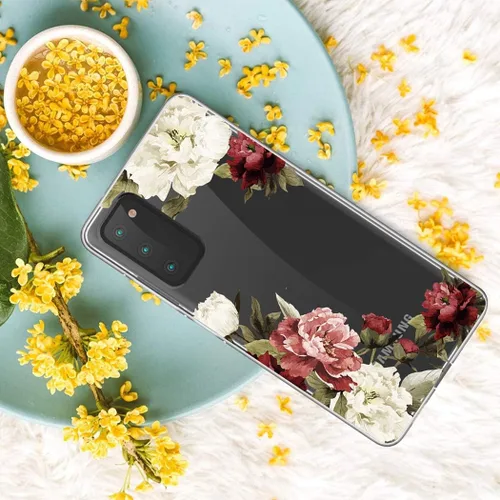 Vista 6 de Funda para Galaxy S20 FE 5G, para Samsung S20FE funda floral transparente, TPU a prueba de golpes, funda protectora transparente para teléfono
