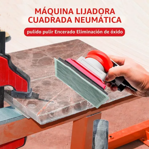 Vista 6 de DATOUBOSS Lijadora de órbita aleatoria lijadora neumática cuadrada de aire de palma para encerar automóviles, trabajo de carrocería de automóvil