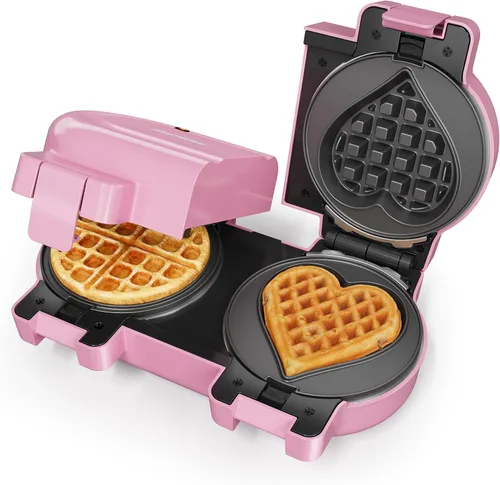 Vista 9 de Mini waflera 6 en 1, plancha de gofres de 4 pulgadas con platos antiadherentes extraíbles, mini máquina para hacer gofres perfecta para niños y Azul