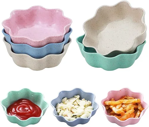 Vista 9 de Juego de 8 Platos de Salsa de Soja, Tazones para Dip de Salsa de Soja, Platos Multicolores Mini para Aperitivos, Platos para Condimentos