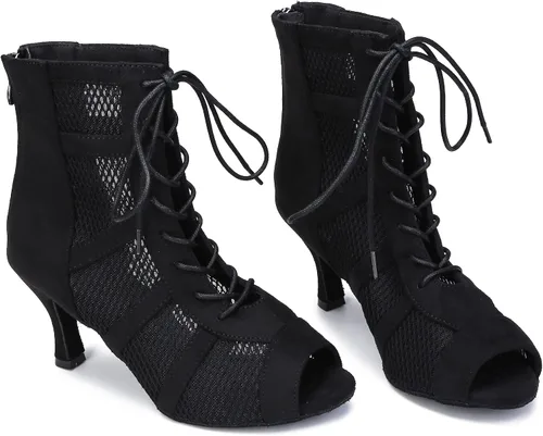 Vista 7 de Zapatos de baile latino para mujer, zapatos de baile de salsa para mujer, tacón de 3 pulgadas