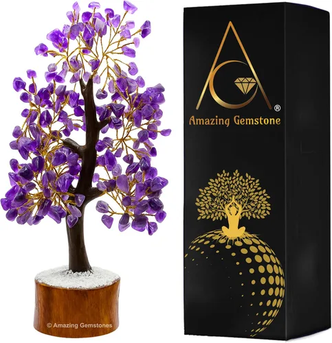 Vista 20 de Árbol de la vida con múltiples piedras preciosas naturales curativas de primera calidad, bonsái de Feng Shui, para decoración del hogar y la oficina
