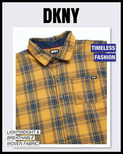 Vista 3 de DKNY Camisa de niño - Camisa de manga corta con botones (talla 4-20)