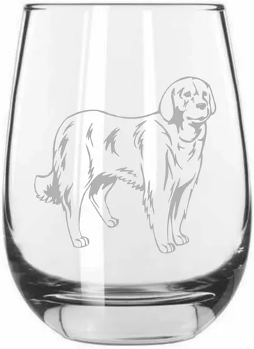 Vista 468 de Shar Pei (chino) - Vaso de vino sin tallo grabado para perro, 15.25 onzas
