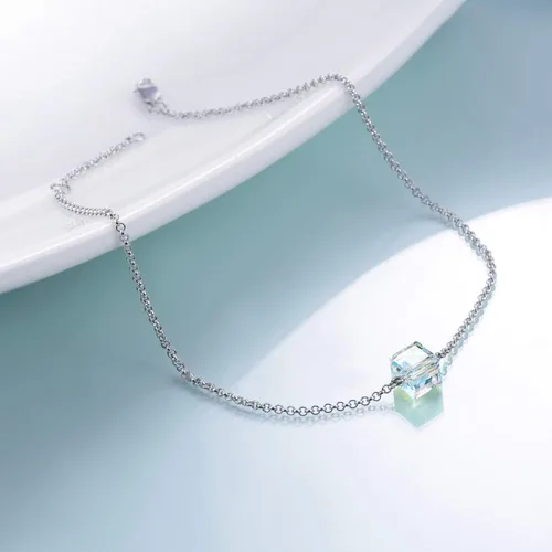 Vista 2 de AOBOCO Crystal Ankle Bracelet for Women Sterling Silver Teens Anklets