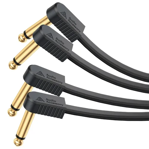 Vista 10 de Cables de conexión de guitarra, cables de pedal de guitarra planos chapados en oro, reforzados con Kevlar, cable blindado de doble capa sin ruido