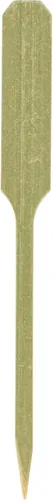 Vista 9 de Púas de cóctel de 3.5 pulgadas, 100 pinchos desechables para aperitivos, parte superior cilíndrica, palillos de dientes decorativos de bambú