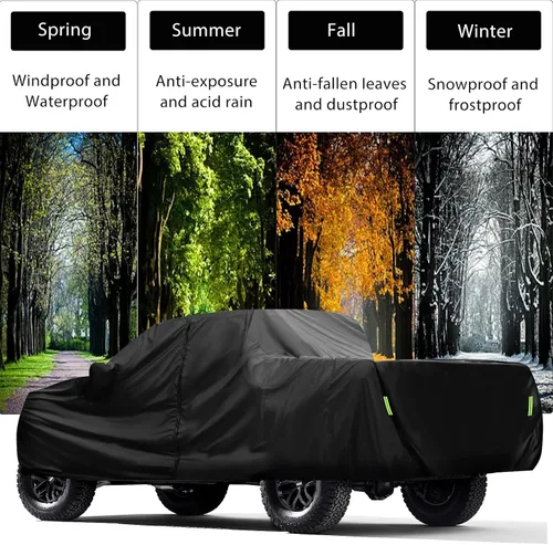 Vista 4 de DREAMIZER Funda para automóvil compatible con Toyota Tacoma 2016-2022 2023, funda impermeable para todo tipo de clima, cubierta completa