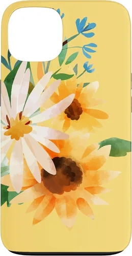 Vista 7 de iPhone 16 Yellow Sunflower Vintage Flower Petals Case